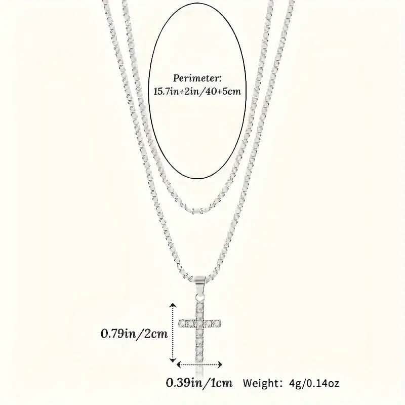 925 Sterling Silver Chain Cross Pendant