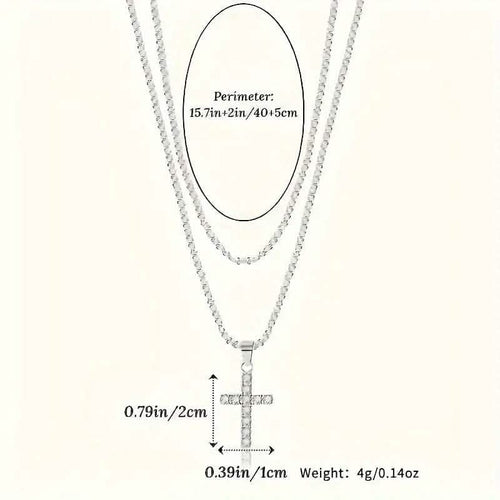 925 Sterling Silver Chain Cross Pendant