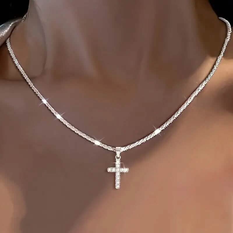 925 Sterling Silver Chain Cross Pendant