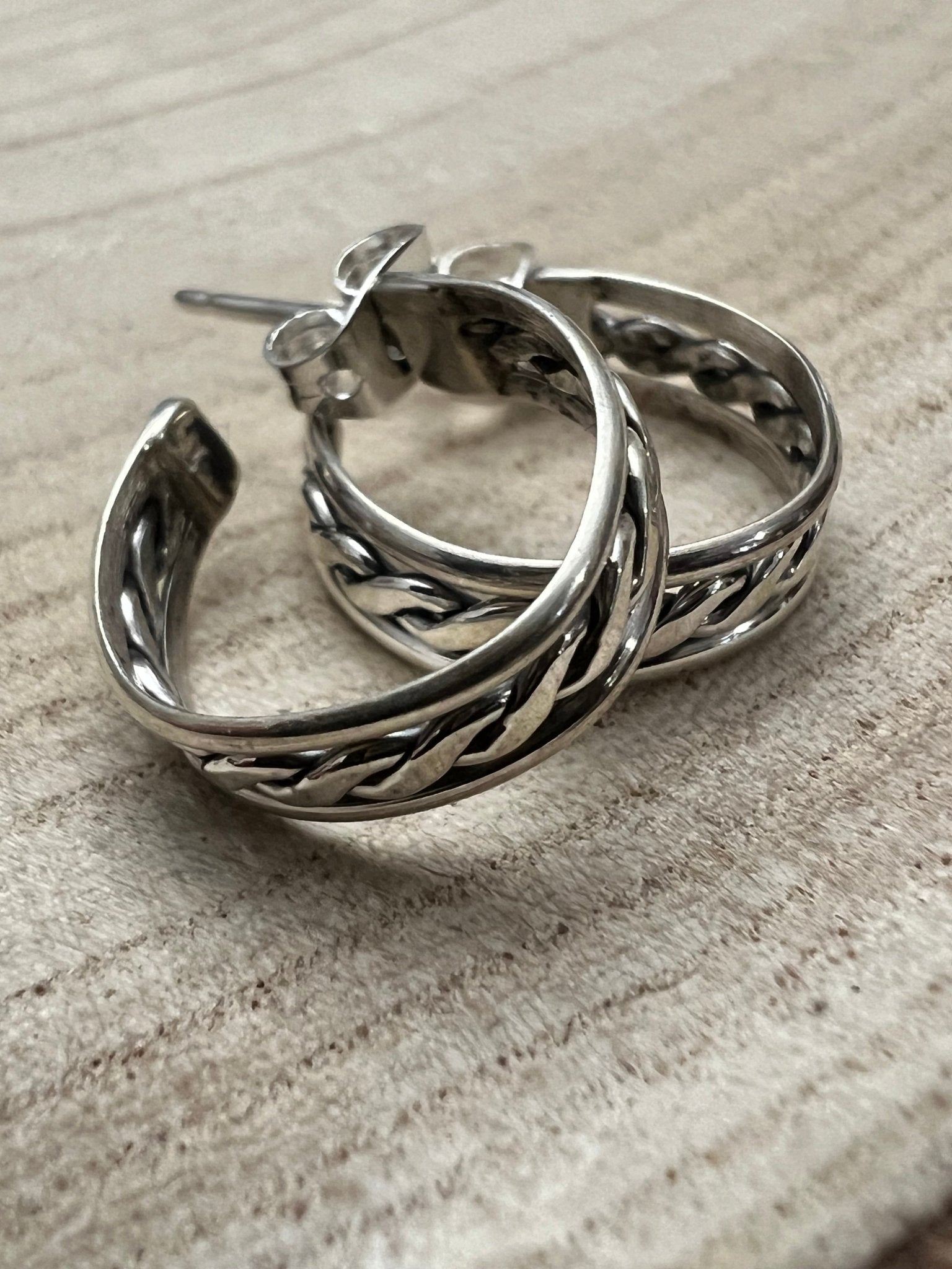 Elaine Tahe Sterling Silver Hoop Earrings